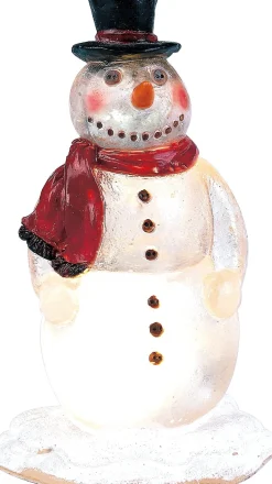 LuVille kerstdorpminiatuur verlichte sneeuwpop D 4,5 H 8 cm
