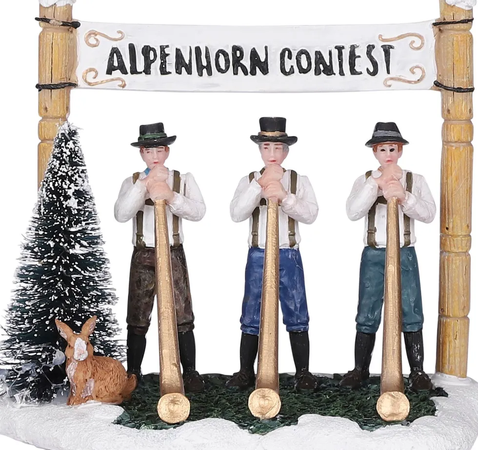 LuVille kerstdorpminiatuur Alpenhoorn contest 12,5 x 8,5 x 11 cm