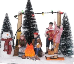 LuVille kerstdorpminiatuur piste party 16 x 12 x 12,5 cm