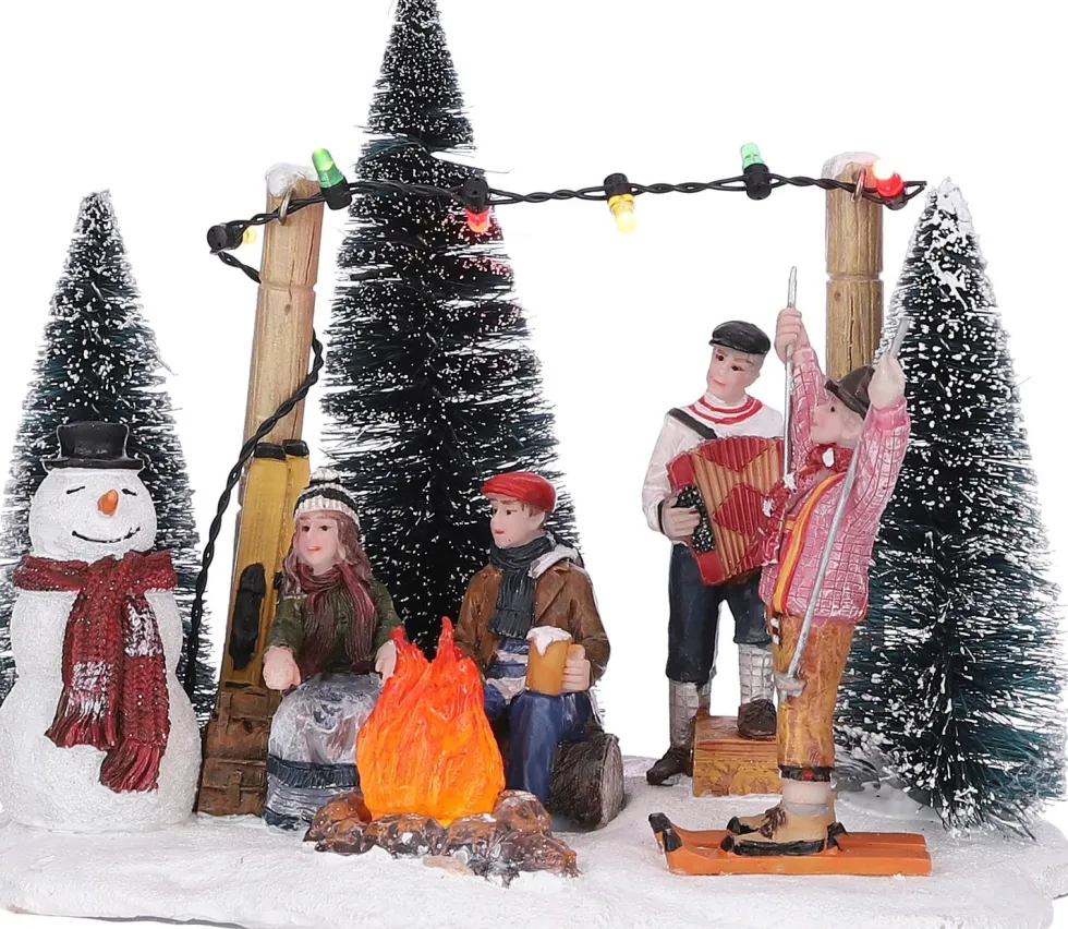 LuVille kerstdorpminiatuur piste party 16 x 12 x 12,5 cm