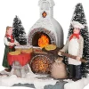 LuVille kerstdorpminiatuur buiten pizzeria 11,5 x 6,5 x 10 cm