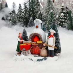 LuVille kerstdorpminiatuur buiten pizzeria 11,5 x 6,5 x 10 cm