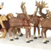 LuVille kerstdorpminiatuur Kerstman met slee 21 x 6,5 x 8 cm