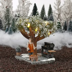 LuVille kerstdorpminiatuur winter barbeque 14 x 11 x 15 cm