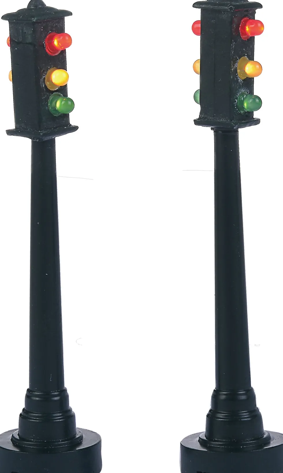 LuVille kerstdorpminiatuur stoplicht 2 stuks H 9 cm