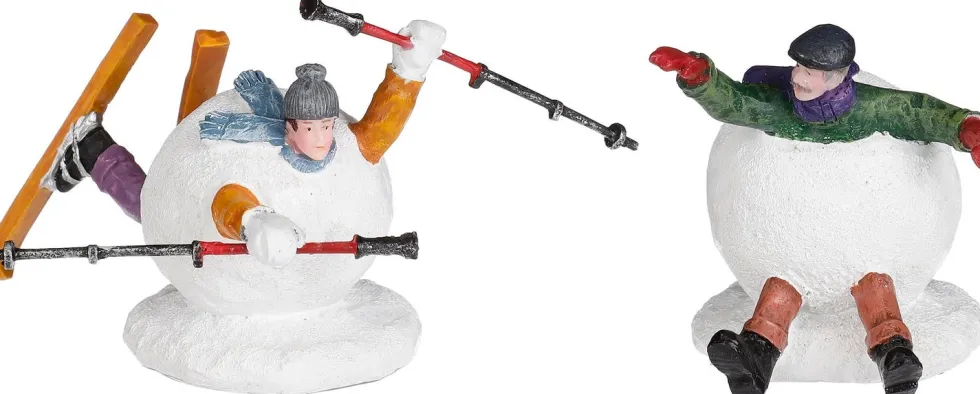 Luville kerstdorpminiatuur people in snow (mensen in sneeuwbal) 11 x 9 x 7 cm