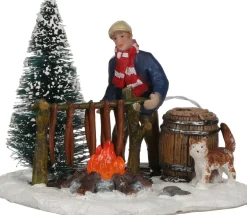 LuVille kerstdorpminiatuur palingroker 9,5 x 7,5 x 7 cm