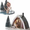 LuVille kerstdorpminiatuur sauna ritueel 15 x 10 x 11 cm 2-delig
