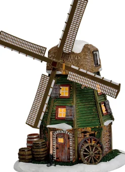 LuVille kersthuisje boerderij molen 20 x 16,5 x 26 cm