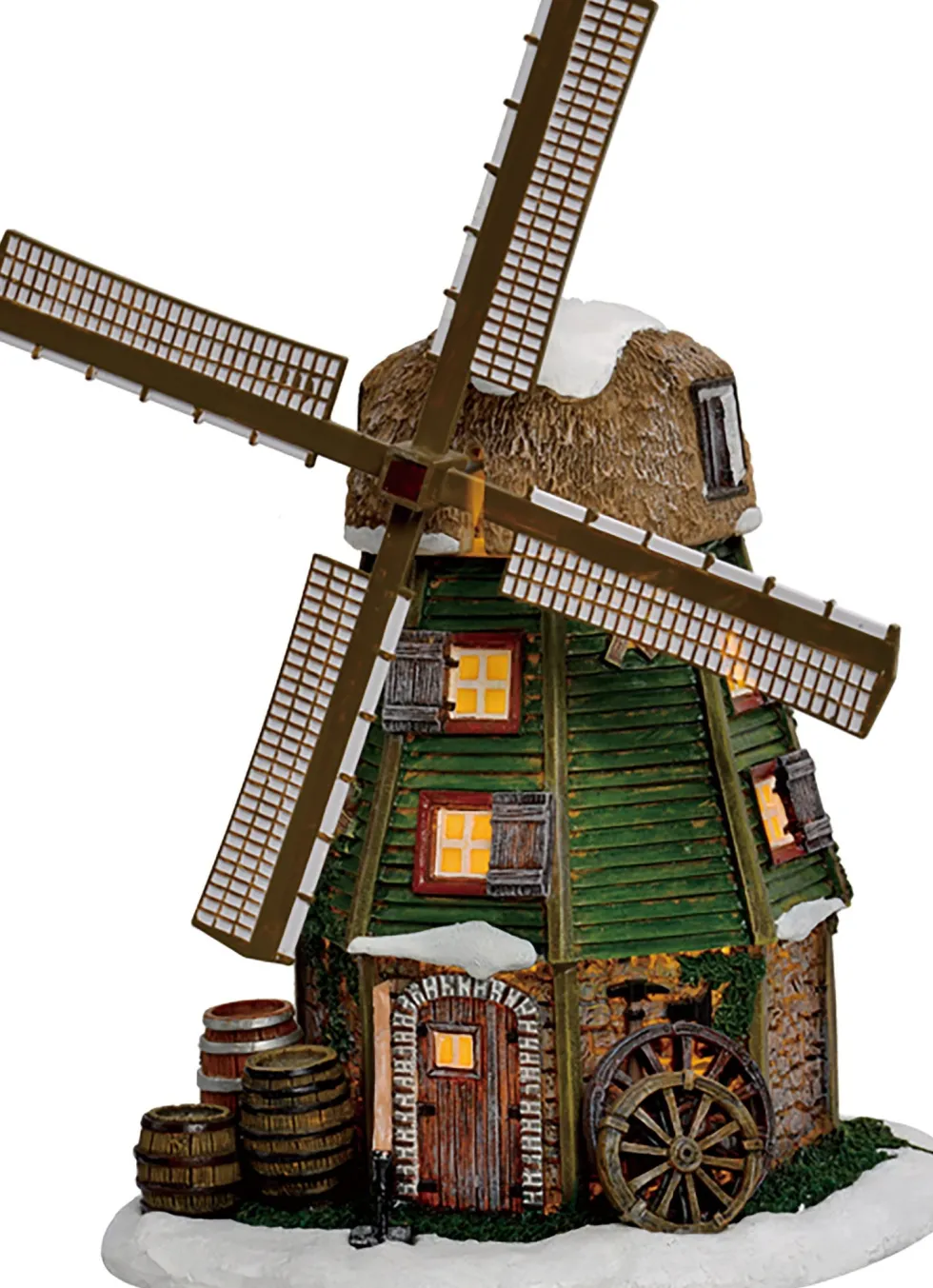 LuVille kersthuisje boerderij molen 20 x 16,5 x 26 cm
