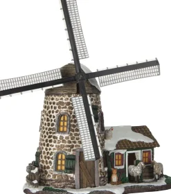 LuVille kersthuisje boerderij molen 22 x 13 x 23 cm