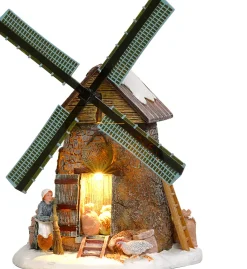 LuVille kersthuisje graanmolen 20 x 17 x 24,5 cm