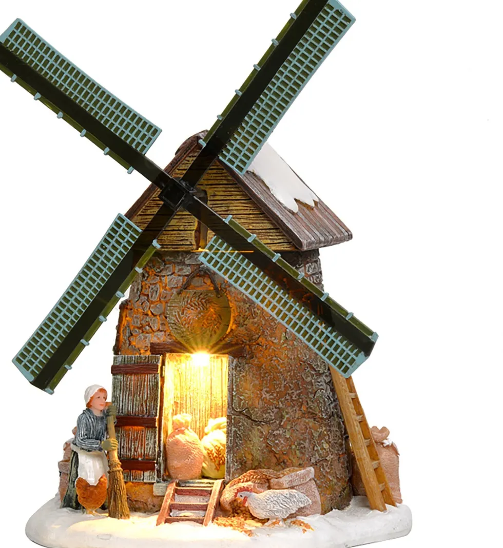 LuVille kersthuisje graanmolen 20 x 17 x 24,5 cm