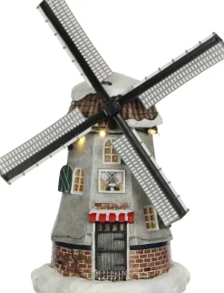 LuVille kersthuisje Hollandse molen 15,5 x 13 x 22,5 cm