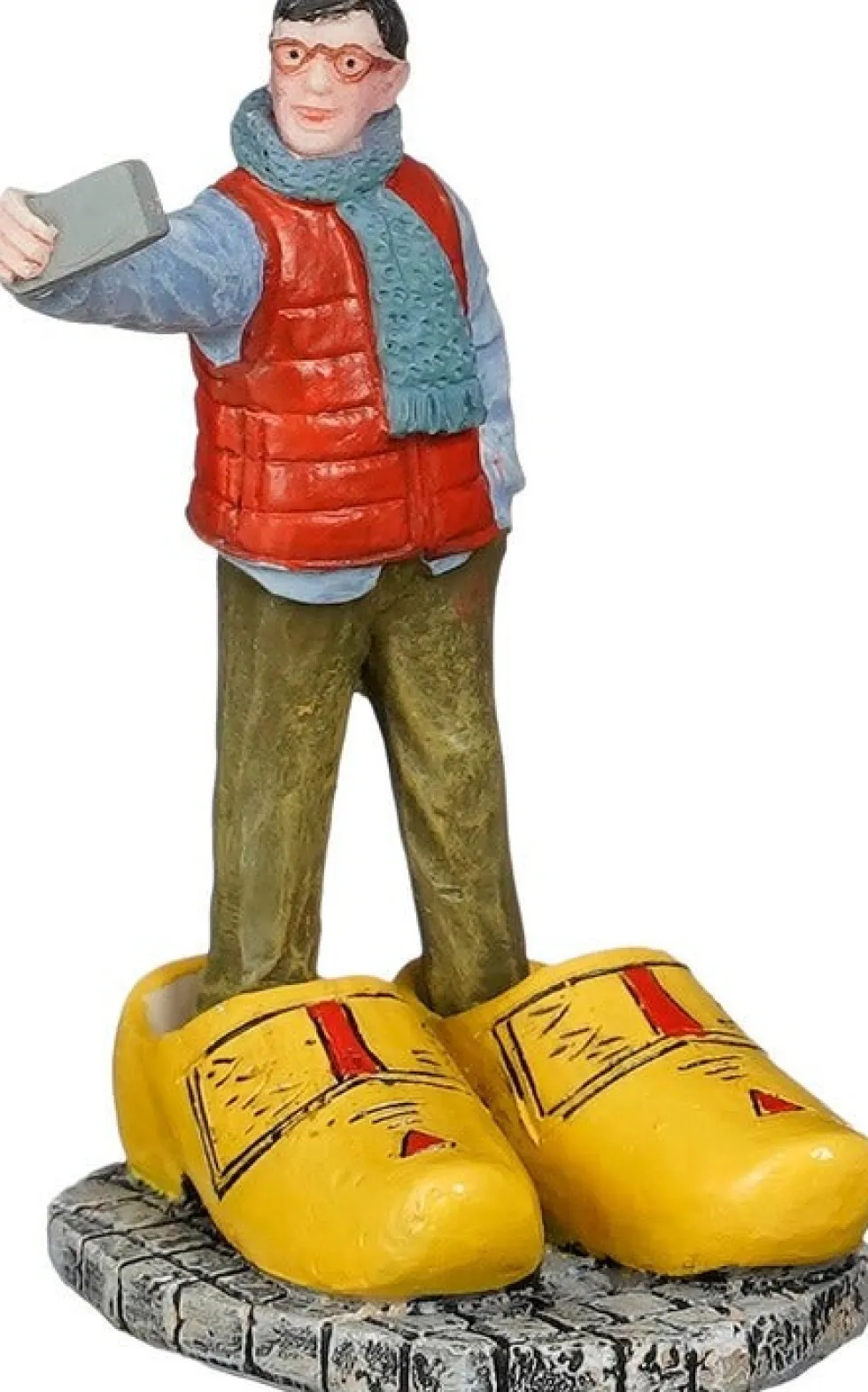 Luville Molendam kerstdorpminiatuur tourist in holland (toerist met klompen) 5 x 4 x 7 cm