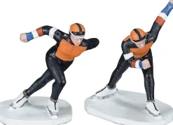Luville Molendam kerstdorpminiatuur competitive skaters (nederlandse schaatsers) 5,5 x 3,5 x 5,5 cm