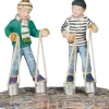 Luville Molendam kerstdorpminiatuur tin can stilts (blik lopen) 6 x 3,2 x 5,5 cm