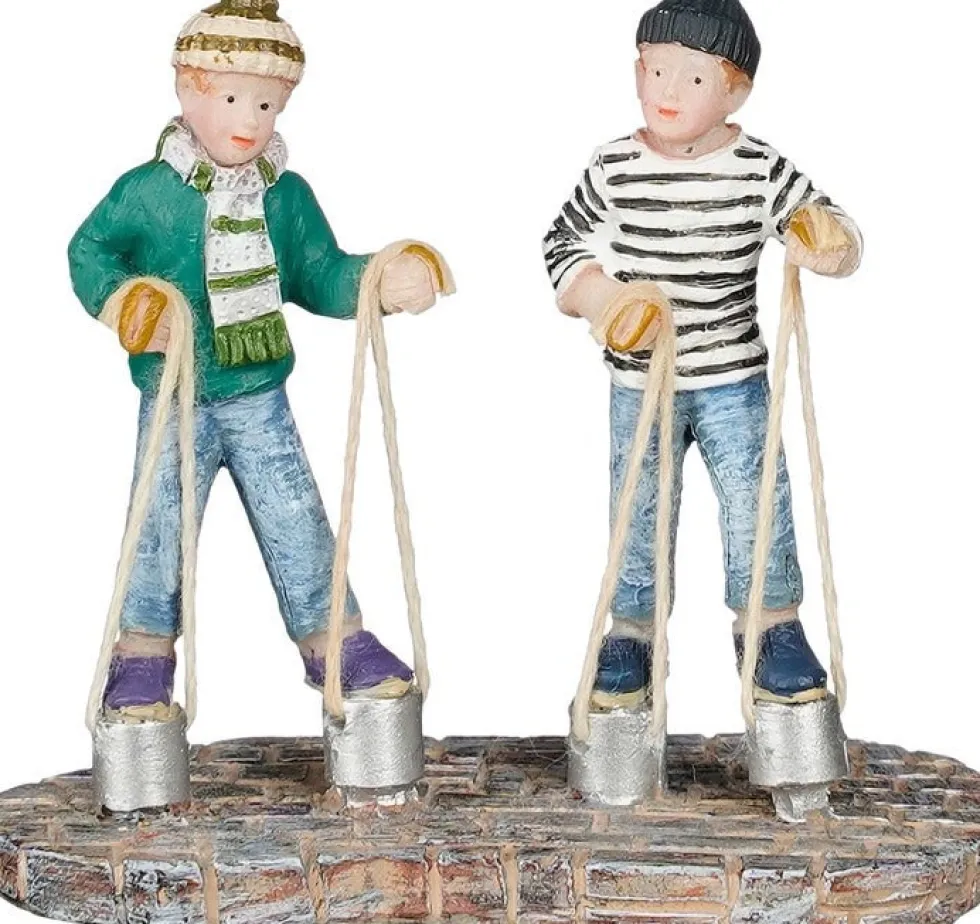 Luville Molendam kerstdorpminiatuur tin can stilts (blik lopen) 6 x 3,2 x 5,5 cm