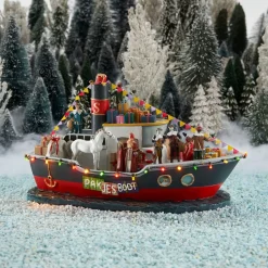 Luville Molendam kerstdorpminiatuur pakjesboot 32,5 x 17,5 x 19 cm