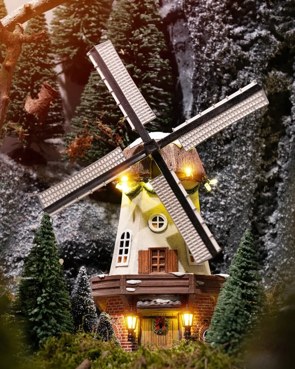Luville Molendam kersthuisje windmill (windmolen) 15,5 x 8 x 27 cm