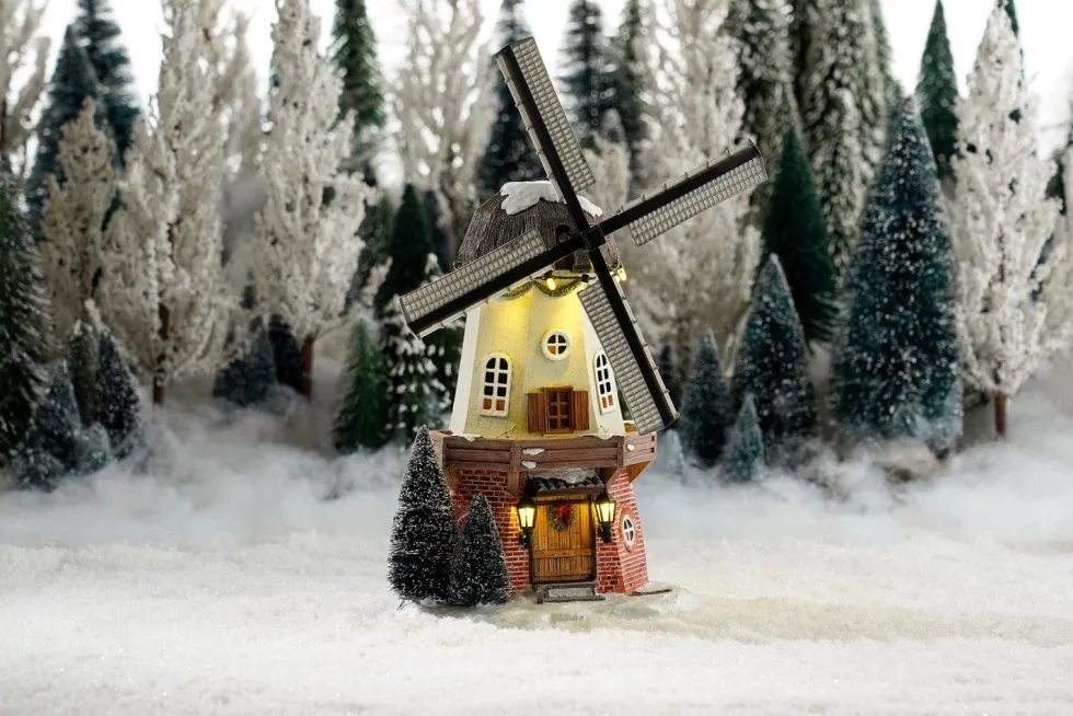 Luville Molendam kersthuisje windmill (windmolen) 15,5 x 8 x 27 cm