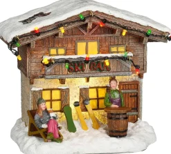 Luville Schneewald kerstdorpminiatuur ski bar 17 x 12 x 15 cm