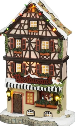 Luville Schneewald kersthuisje elzas restaurant 16,5 x 10 x 27 cm