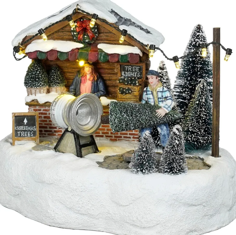 Luville Sledgeholm kerstdorpminiatuur xmas tree sale (kerstbomenkraam) 18,5 x 13,5 x 14,5 cm