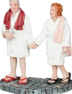 Luville Sledgeholm kerstdorpminiatuur people visiting sauna (mensen sauna) 5,5 x 3,5 x 7 cm
