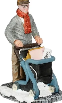Luville Sledgeholm kerstdorpminiatuur old man with walker (man met rollator) 4,5 x 3,5 x 7 cm