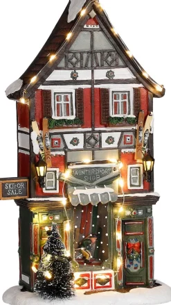 Luville Sledgeholm kersthuisje wintersport shop 17,5 x 8 x 28 cm