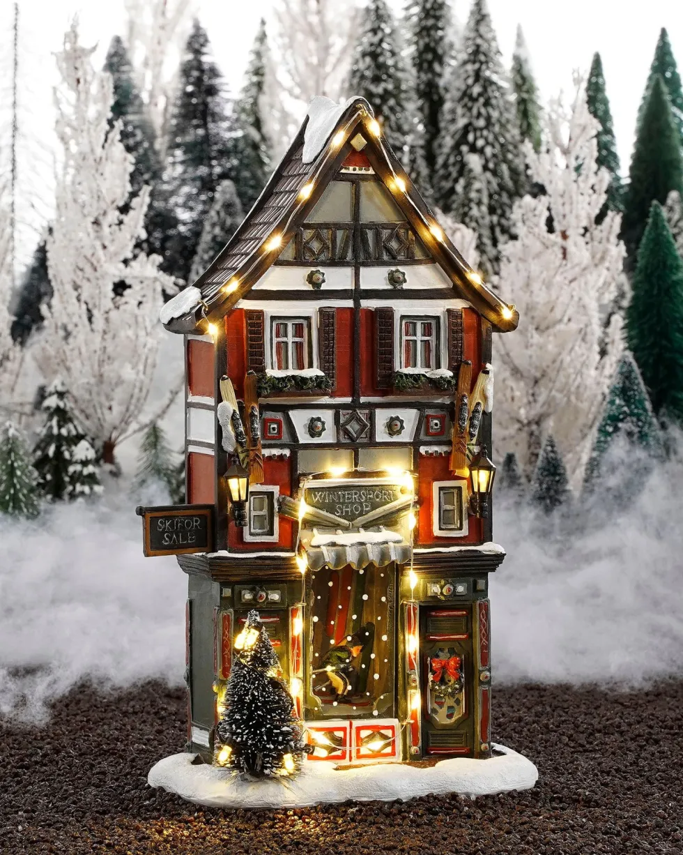 Luville Sledgeholm kersthuisje wintersport shop 17,5 x 8 x 28 cm