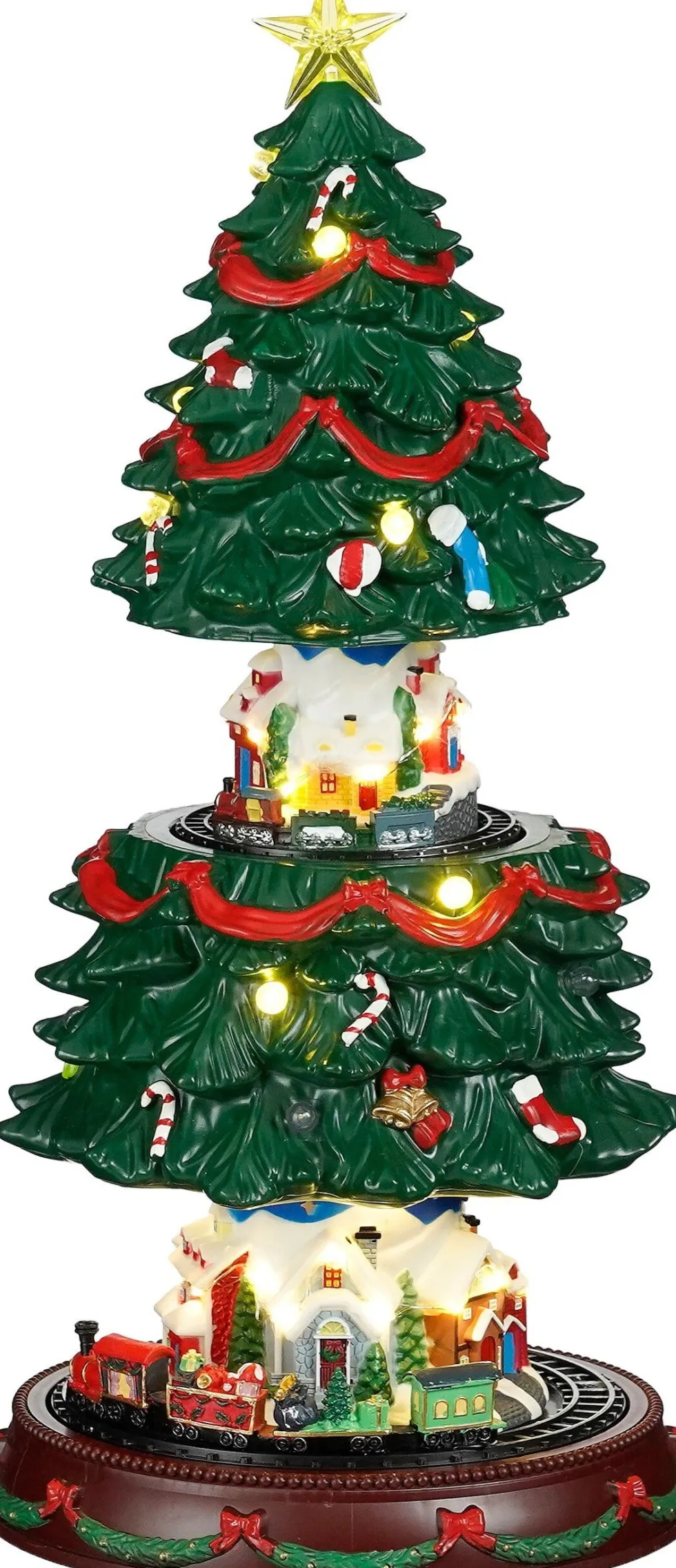 Luville Specials kerstdorp kerstboom met trein D 23,5 H 45,5 cm