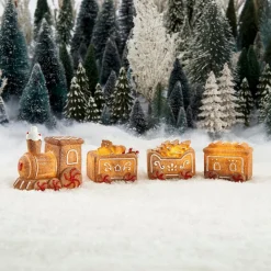 Luville Specials kerstdorpminiatuur trein peperkoek 31 x 6 x 9 cm