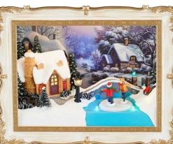 Luville Specials kerstdorp winterframe (winters schilderij) 24,5 x 10,5 x 20 cm