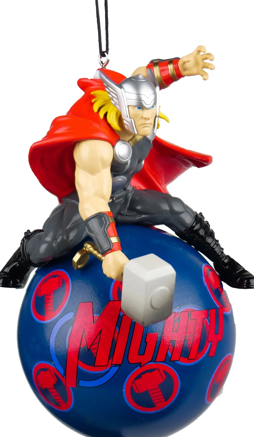 Marvel kerstbal Thor 3D blauw / rood 12 x 7 cm