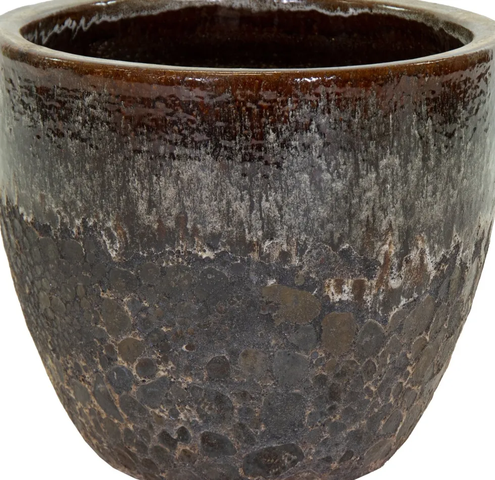 Mega Collections bloempot Antique 2 Tone bruin D 30 H 24 cm