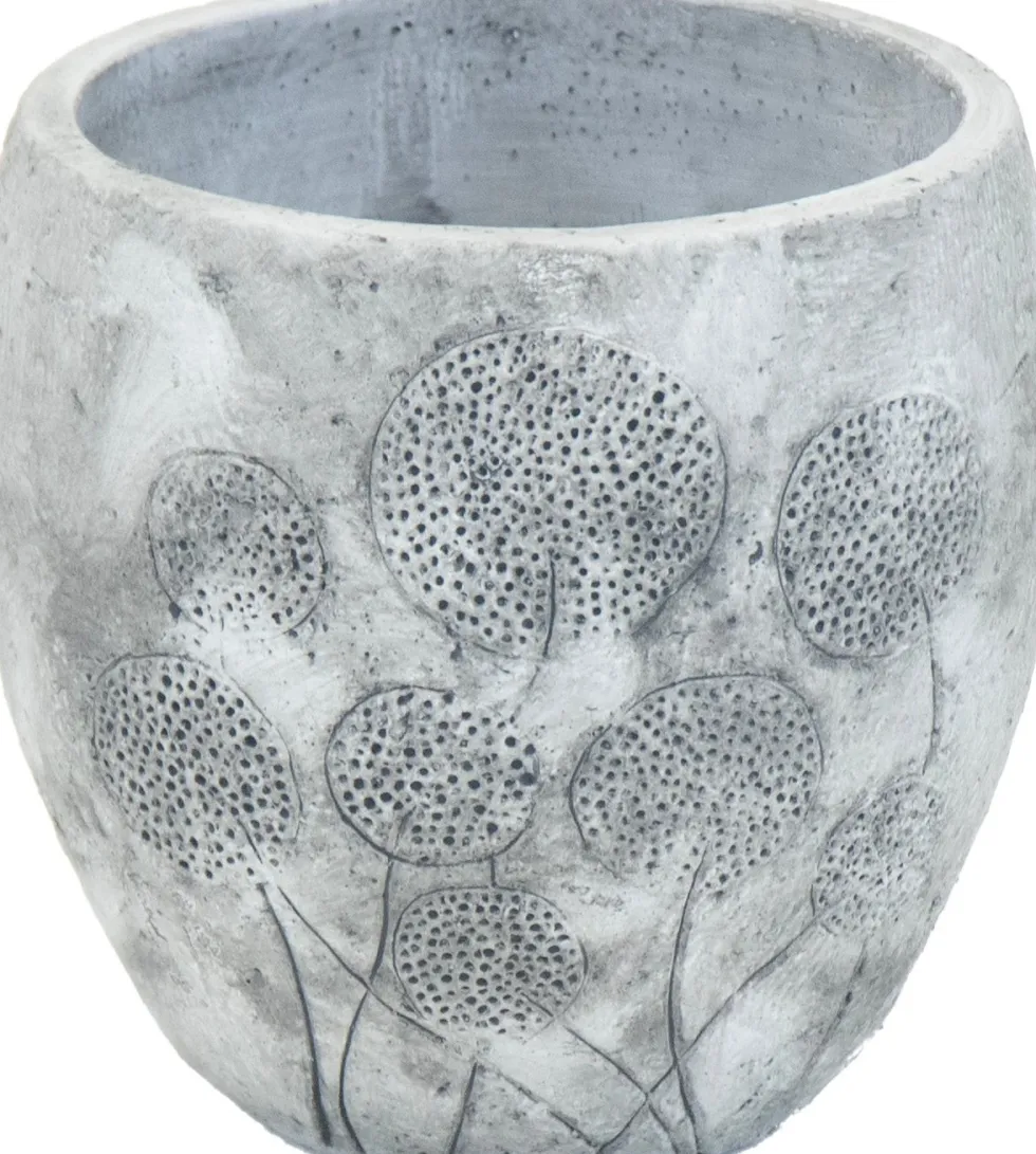 Mega Collections bloempot Dandelion grijs D 16,5 H 16 cm