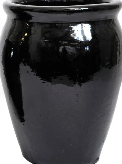 Mega Collections bloempot Delta zwart D 38 H 50 cm