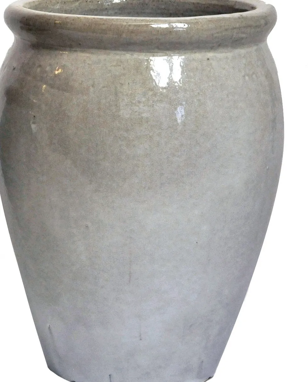 Mega Collections bloempot Delta wit / grijs D 27 H 40 cm
