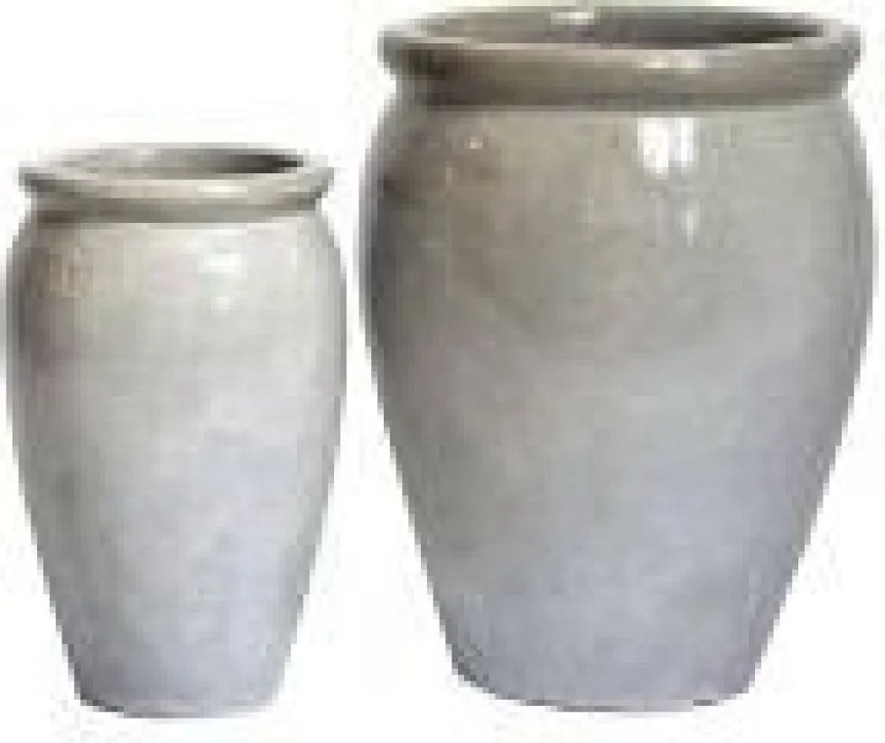 Mega Collections bloempot Delta wit / grijs D 27 H 40 cm