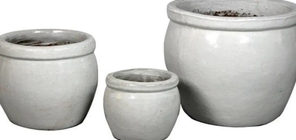 Mega Collections bloempot Delta wit D 28 H 24 cm
