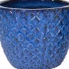 Mega Collections bloempot Egg Ananas blauw D 38 H 30 cm