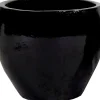 Mega Collections bloempot Glazed zwart D 20 H 18 cm