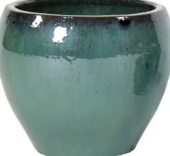 Mega Collections bloempot Glazed groen D 38 H 32 cm