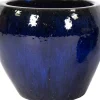 Mega Collections bloempot Glazed blauw D 28 H 25 cm
