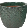 Mega Collections bloempot Glazed groen D 38 H 30 cm