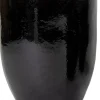 Mega Collections bloempot Glazed zwart D 35 H 44 cm
