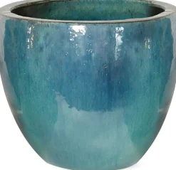 Mega Collections bloempot licht blauw D 38 H 32 cm