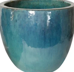 Mega Collections bloempot licht blauw D 48 H 41 cm
